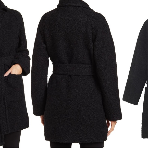 NWT Ganni Boucle Wool Coat Black M 8-10 40EU - Picture 2 of 13